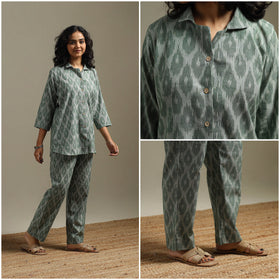 Pochampally ikat cotton night suit set 10 - handcrafted