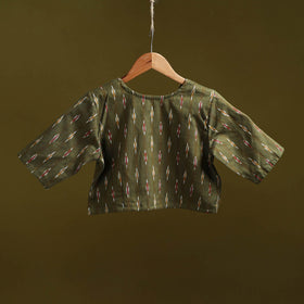 Pochampally ikat cotton readymade blouse 11 - handcrafted