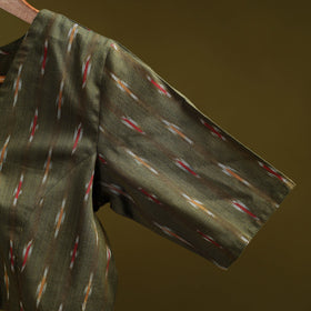 Pochampally ikat cotton readymade blouse 11 - handcrafted