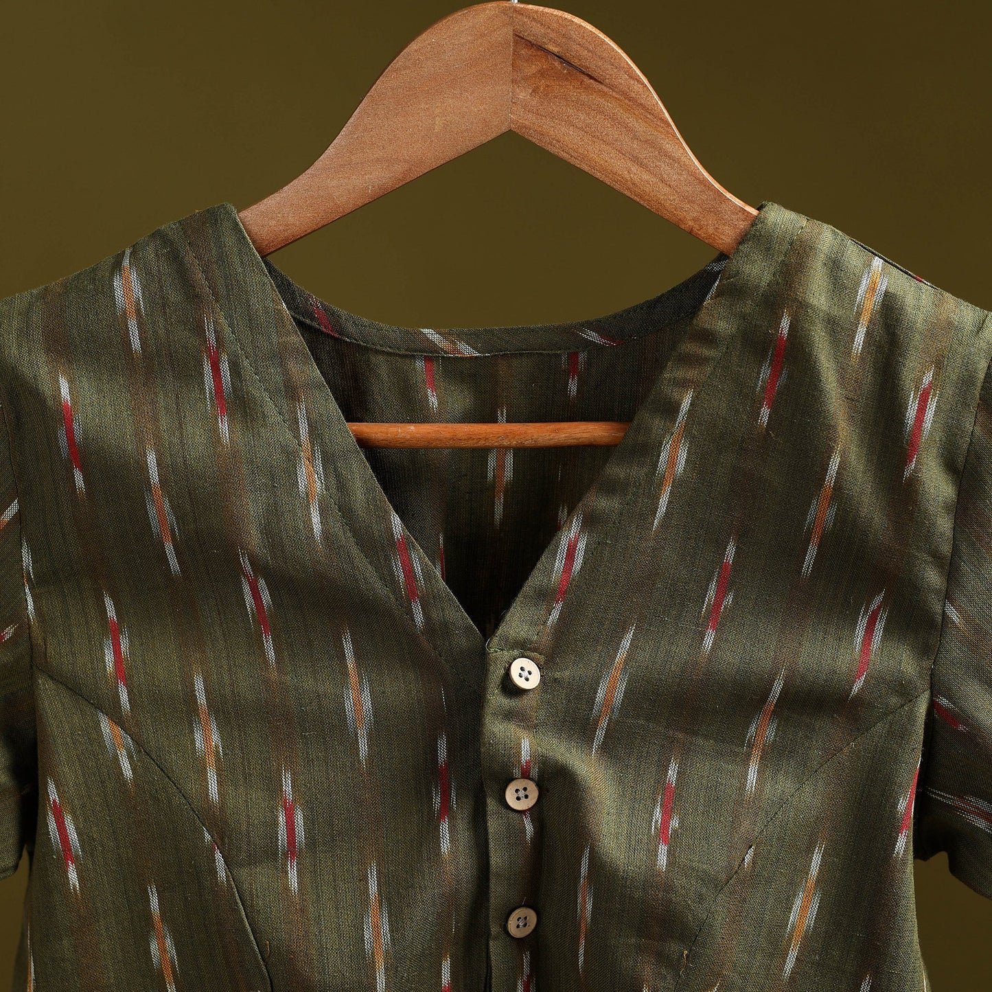 Pochampally ikat cotton readymade blouse 11 - handcrafted