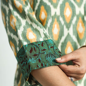Green Pochampally Ikat Cotton Straight Kurta