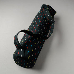 Green Pochampally Ikat Cotton Yoga Mat Bag 
