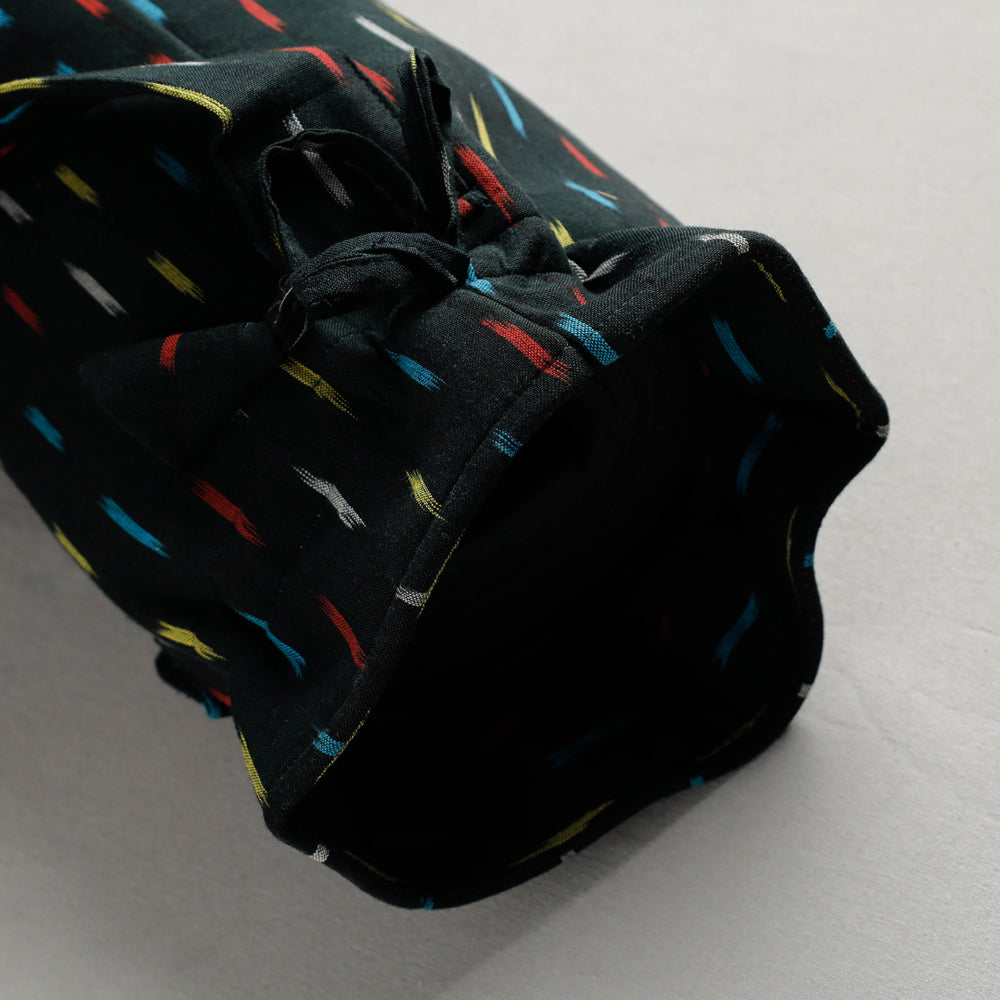 Green Pochampally Ikat Cotton Yoga Mat Bag 