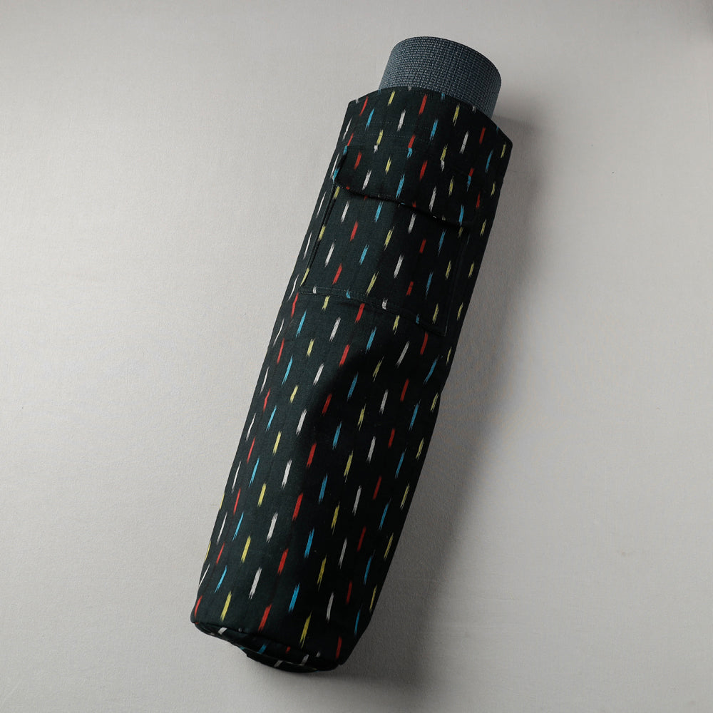 Green Pochampally Ikat Cotton Yoga Mat Bag 
