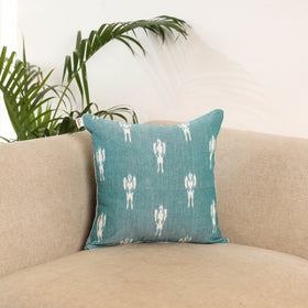 Green - pochampally ikat cushion cover 16 - handcrafted