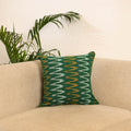 Green - pochampally ikat cushion cover 14 - handcrafted
