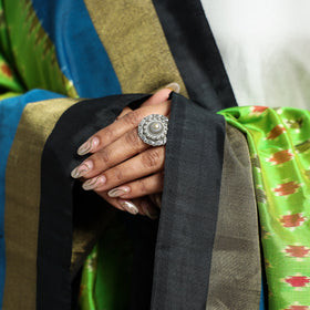  Pochampally Ikat Handloom Pure Silk Dupatta with Zari Border 