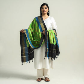  Pochampally Ikat Handloom Pure Silk Dupatta with Zari Border 