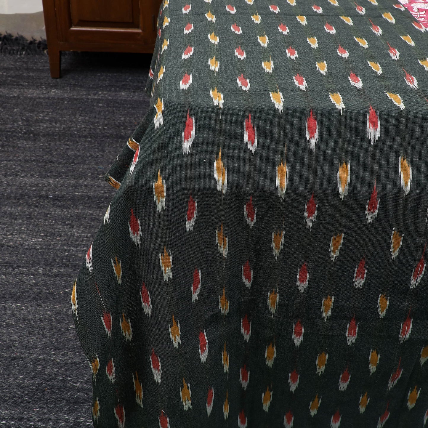 Pochampally Ikat with Sanganeri Patch Cotton Bedsheet Set