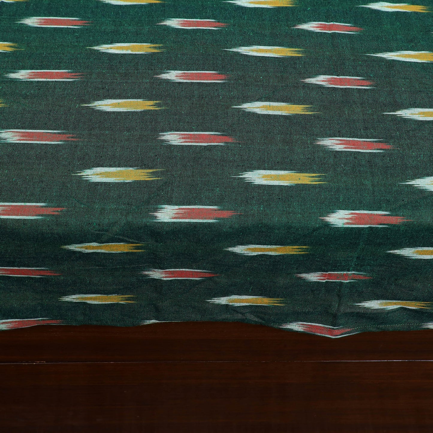 Green Pochampally Ikat with Sanganeri Patch Cotton Bedsheet Set