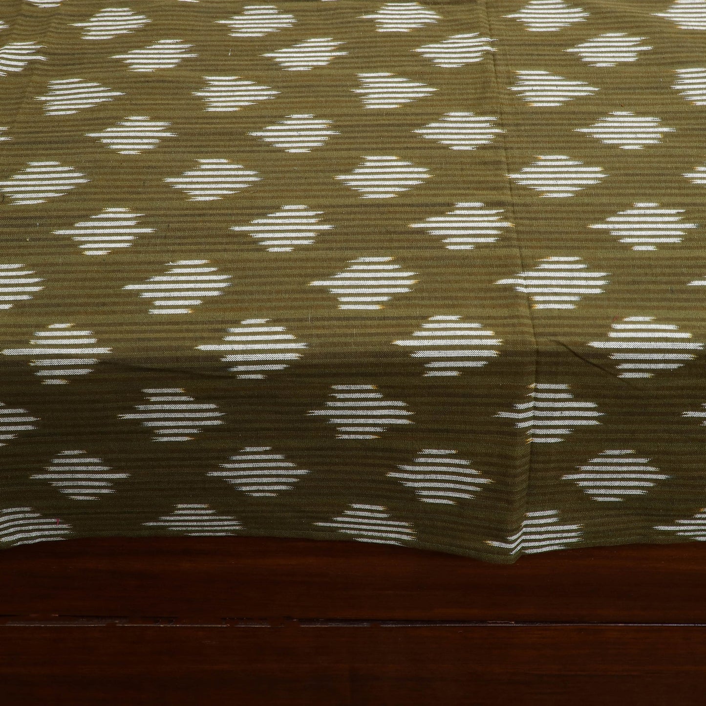 Green Pochampally Ikat with Sanganeri Patch Cotton Bedsheet Set