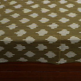 Green Pochampally Ikat with Sanganeri Patch Cotton Bedsheet Set