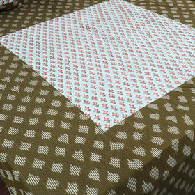 Green Pochampally Ikat with Sanganeri Patch Cotton Bedsheet Set