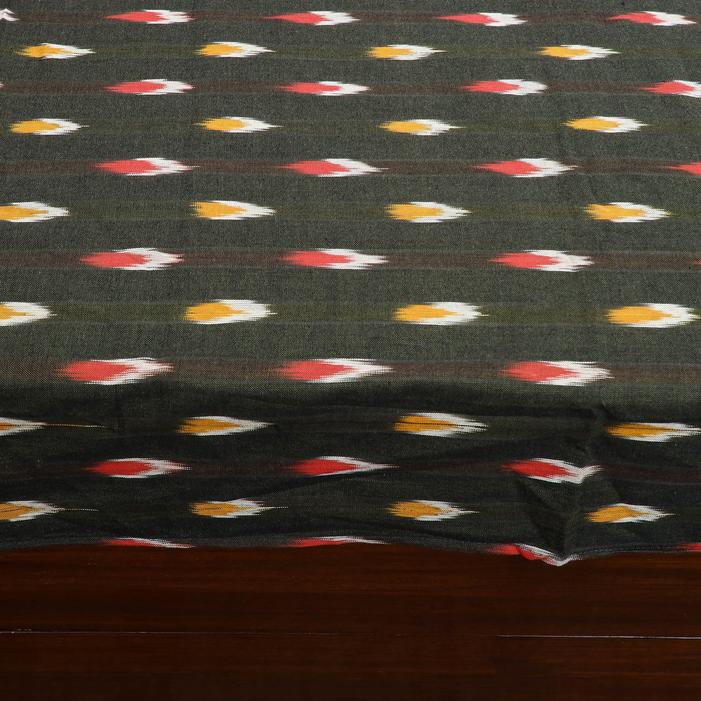 Black Pochampally Ikat with Sanganeri Patch Cotton Bedsheet Set