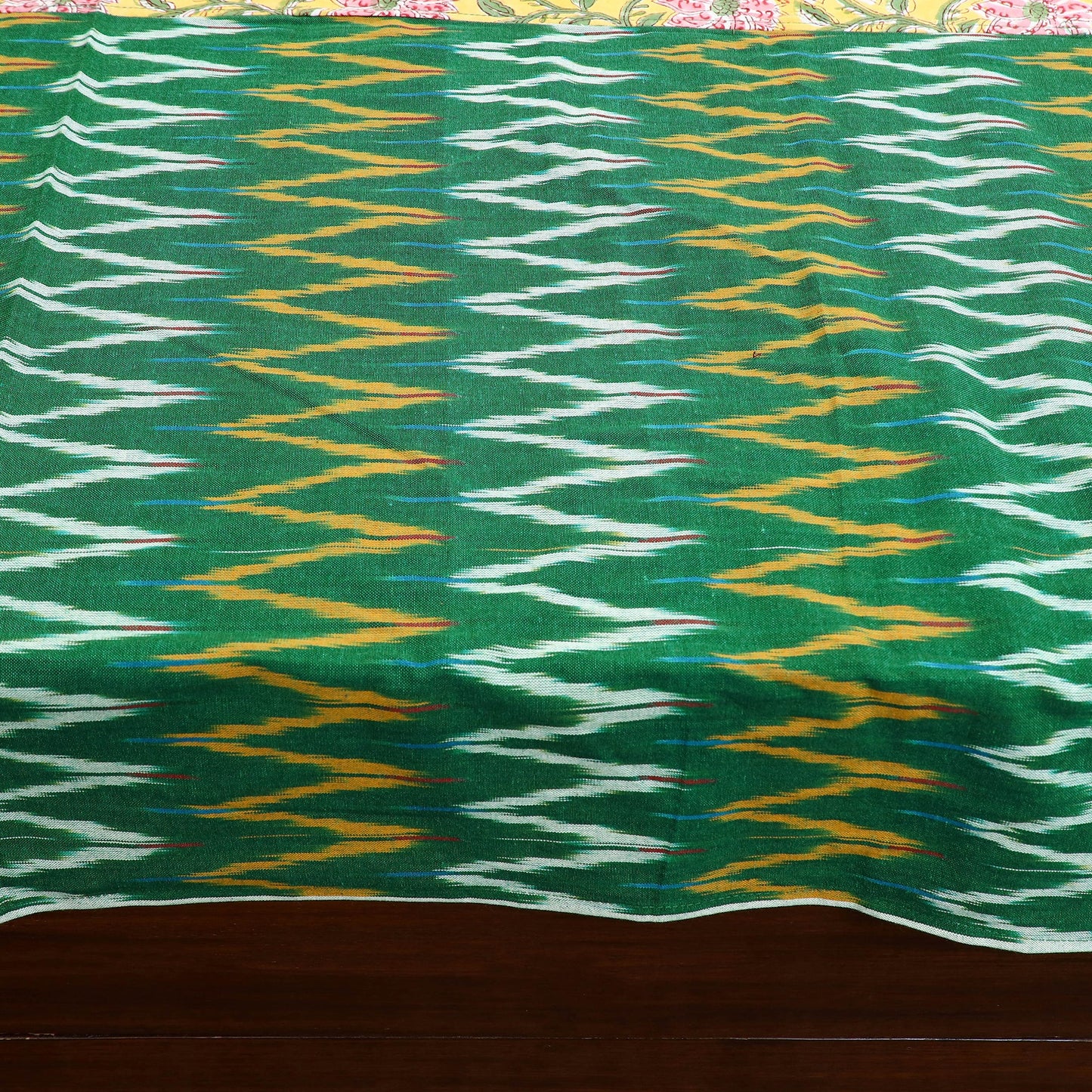 Pochampally Ikat with Sanganeri Patch Cotton Bedsheet Set