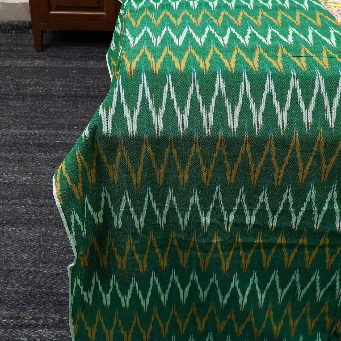 Pochampally Ikat with Sanganeri Patch Cotton Bedsheet Set