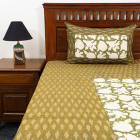 Pochampally Ikat with Sanganeri Patch Cotton Bedsheet Set