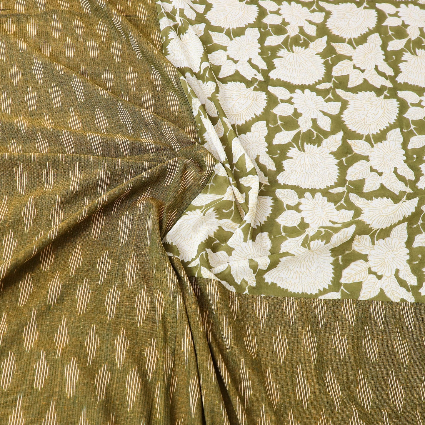 Pochampally Ikat with Sanganeri Patch Cotton Bedsheet Set