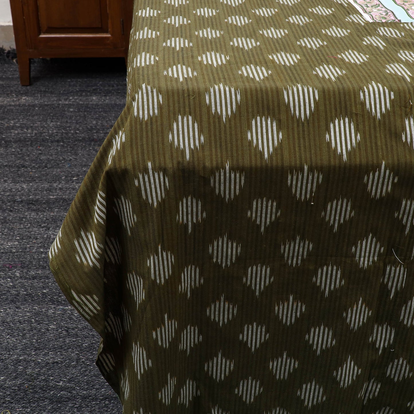 Pochampally Ikat with Sanganeri Patch Cotton Bedsheet Set