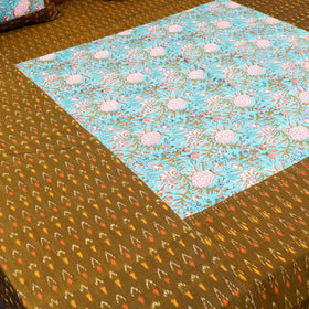 Buy Pochampally Ikat with Sanganeri Patch Cotton Bedsheet Set