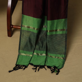 Green - pochampally ikat silk cotton 3pc unstitched dress