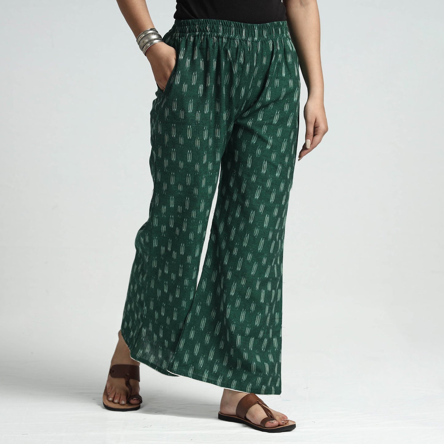 Buy Kalamkari Block Printed Cotton Elasticated Palazzo Online at iTokri.com