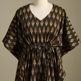 Green - pochampally ikat weave cotton kaftan (medium) 08