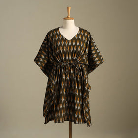 Green - pochampally ikat weave cotton kaftan (medium) 08