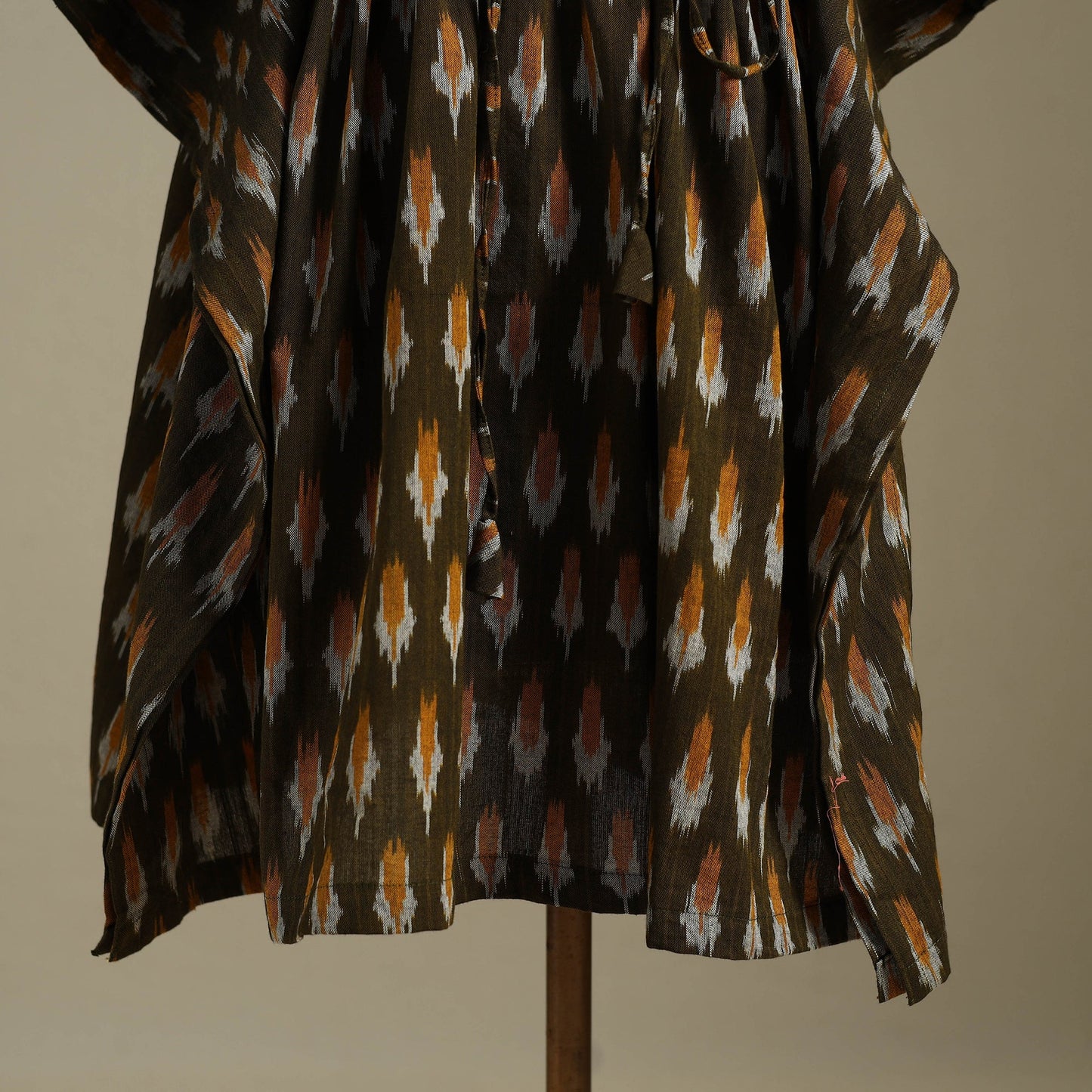 Green - pochampally ikat weave cotton kaftan (medium) 08