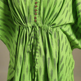 Green - pochampally ikat weave cotton kaftan (medium) 13