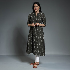  Pochampally Ikat Weave Cotton Long Kurta for Women