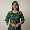  Pochampally Ikat Weave Cotton Long Straight Kurta 06 
