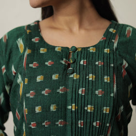  Pochampally Ikat Weave Cotton Long Straight Kurta 06 