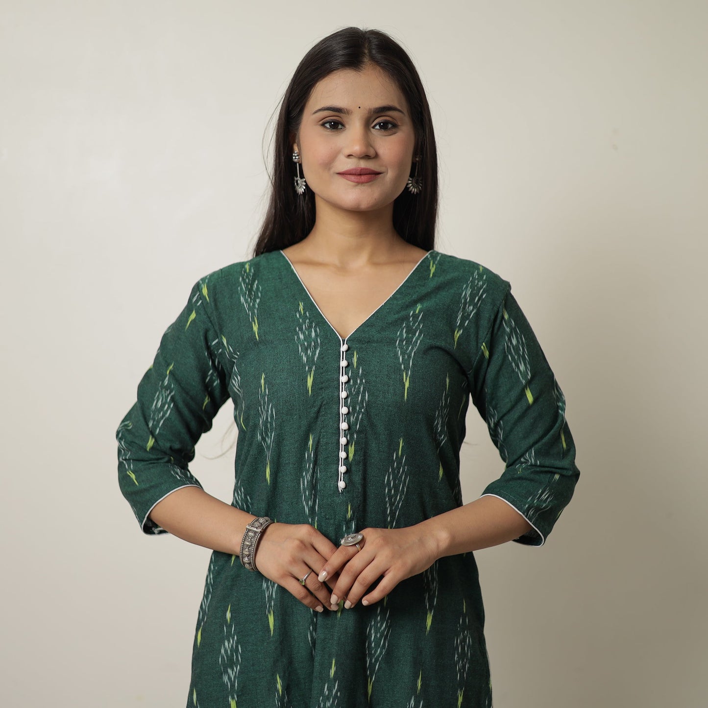  Pochampally Ikat Weave Cotton Straight Kurta 01 