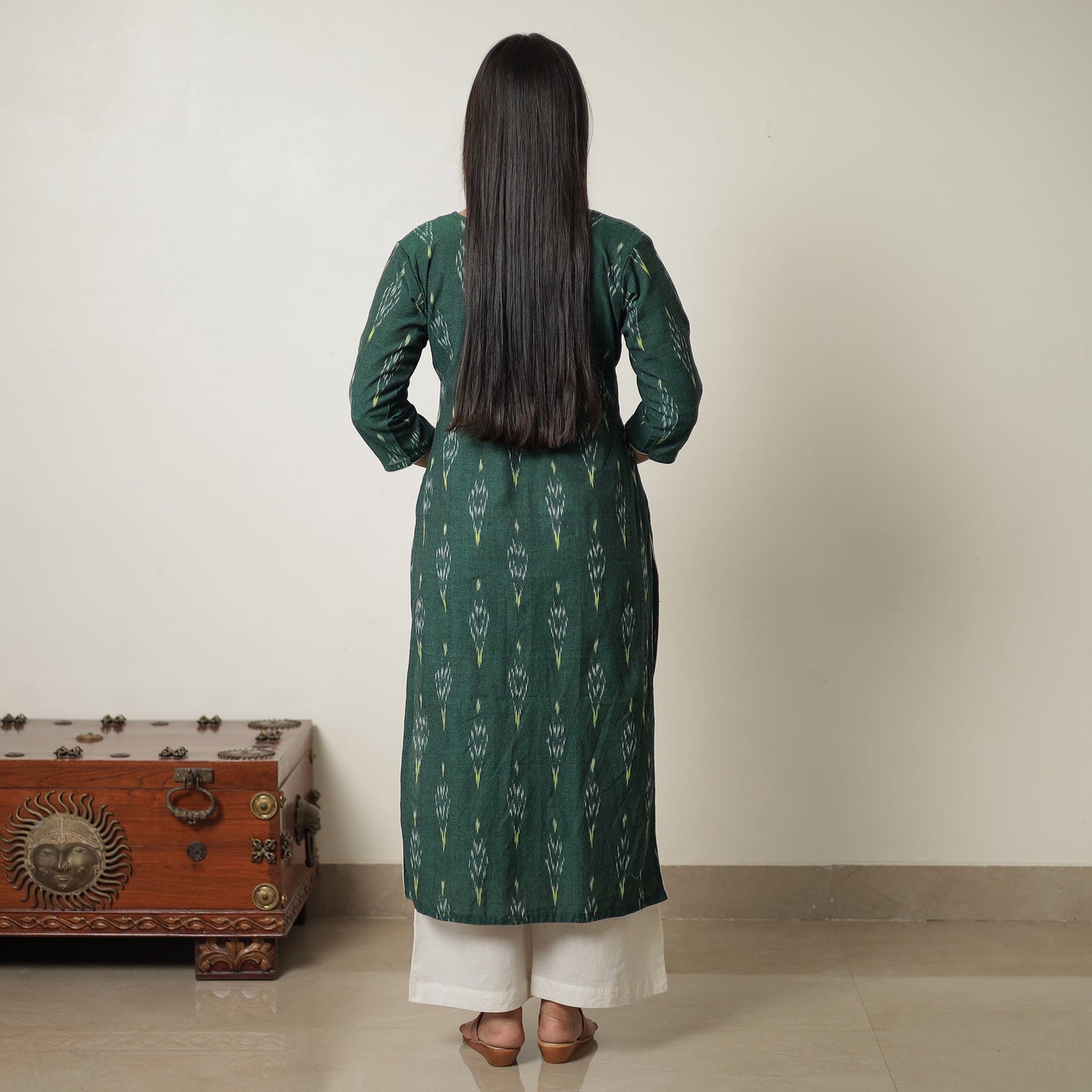  Pochampally Ikat Weave Cotton Straight Kurta 01 