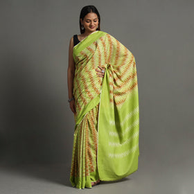 Green - Pochampally Ikat Weave Handloom Cotton Saree