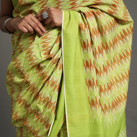 Green - Pochampally Ikat Weave Handloom Cotton Saree