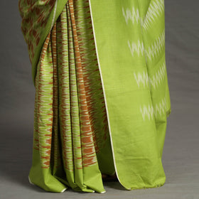 Green - Pochampally Ikat Weave Handloom Cotton Saree