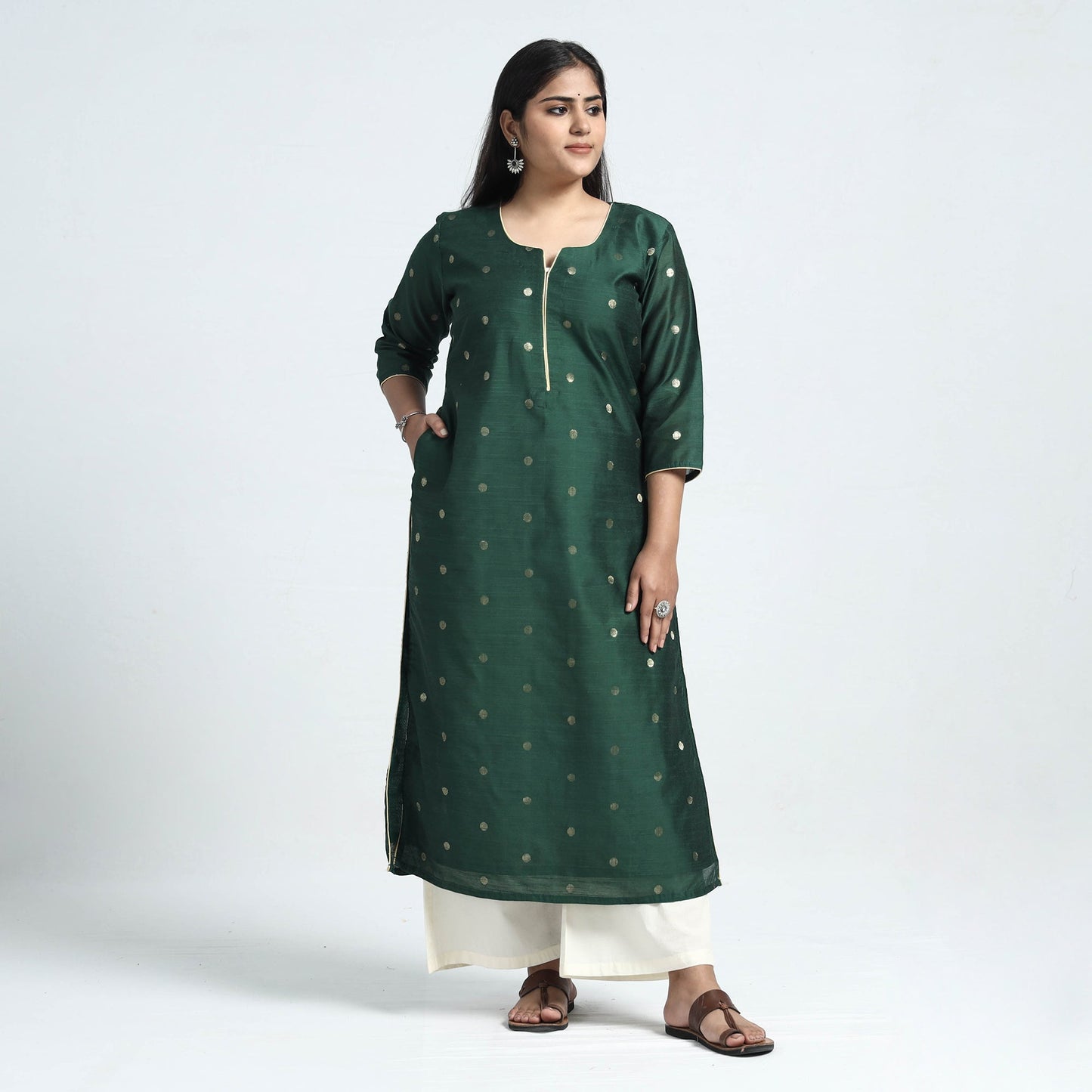 silk straight kurta
