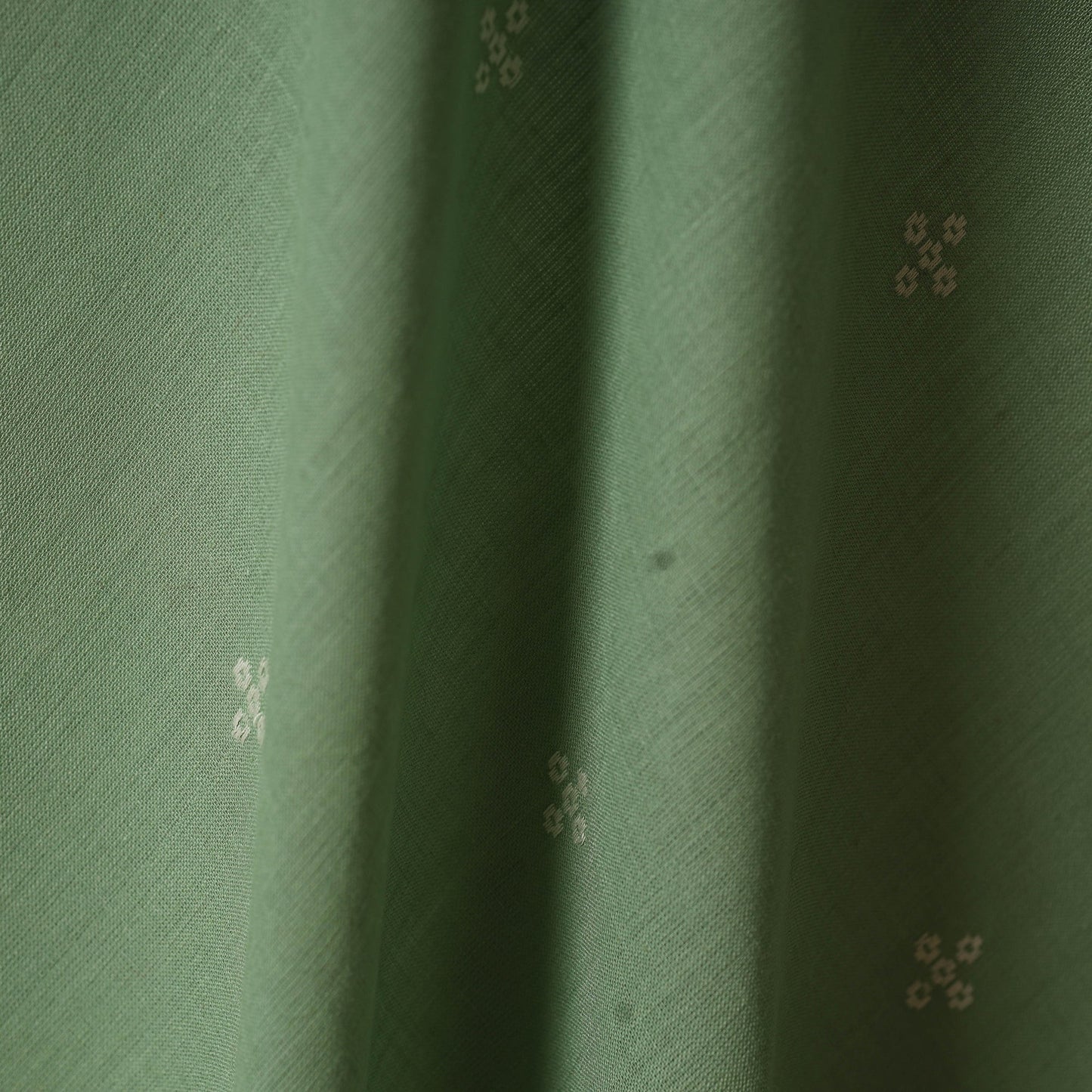Green - prewashed cotton jacquard fabric 02 - handcrafted
