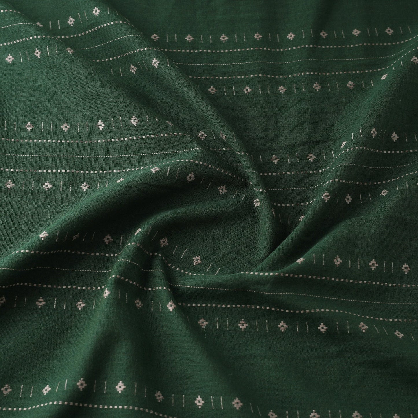 Green Prewashed Cotton Jacquard Fabric