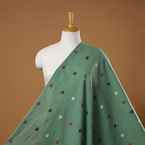 Green - prewashed cotton jacquard fabric 02 - handcrafted