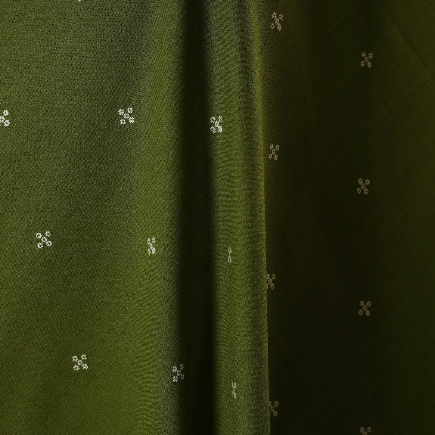 Green - prewashed cotton jacquard fabric 02 - handcrafted