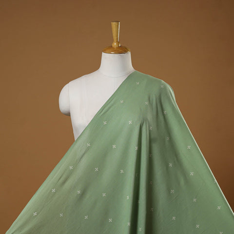 Green - prewashed cotton jacquard fabric 02 - handcrafted