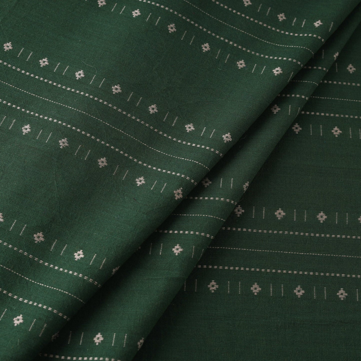 Green Prewashed Cotton Jacquard Fabric