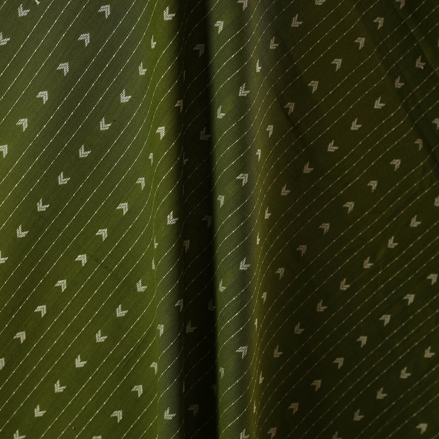 Green - prewashed cotton jacquard fabric 03 - handcrafted