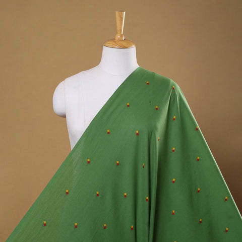 Green Prewashed Cotton Jacquard Fabric