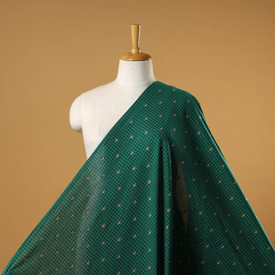 Green - prewashed cotton jacquard fabric 03 - handcrafted