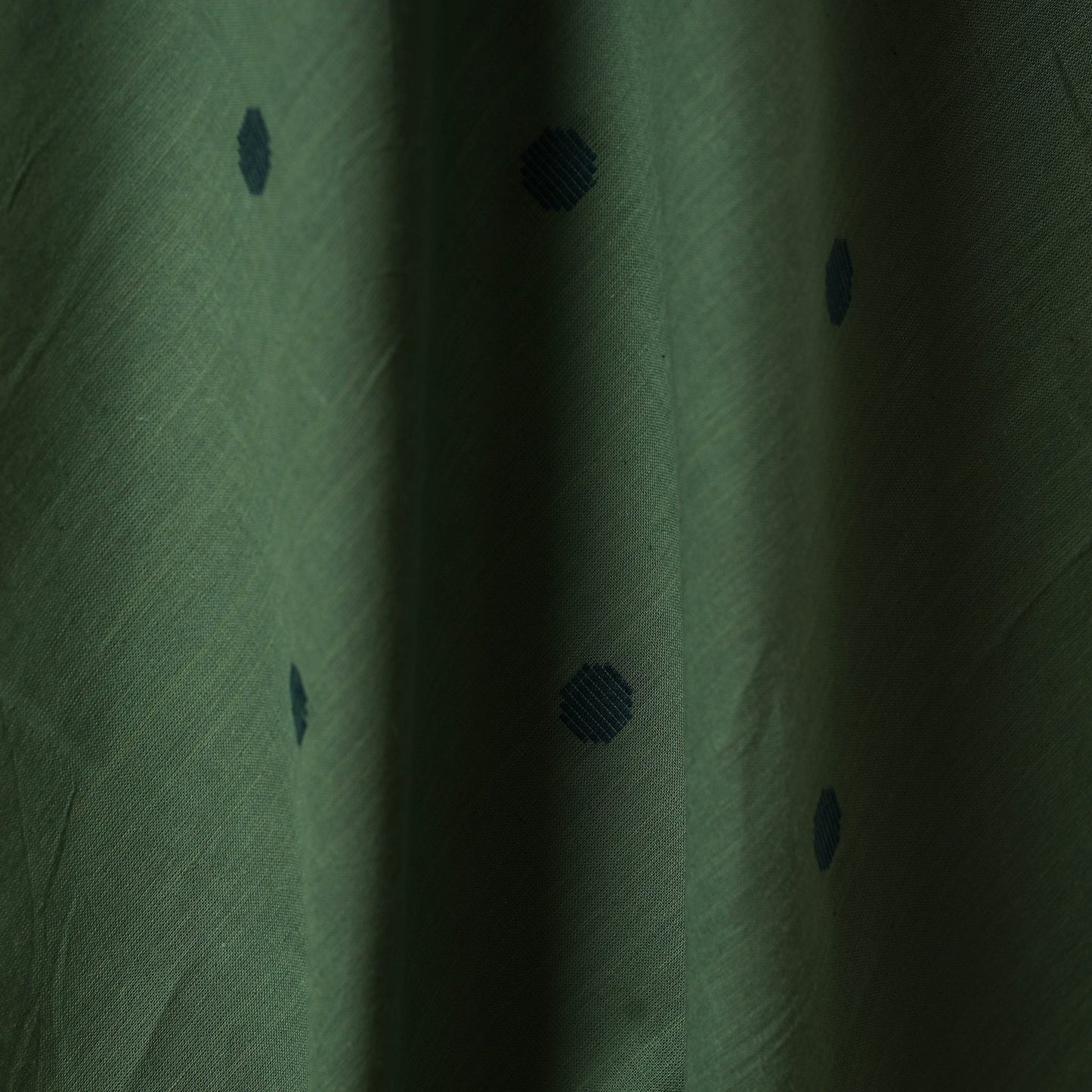 Green - prewashed cotton jacquard fabric 04 - handcrafted