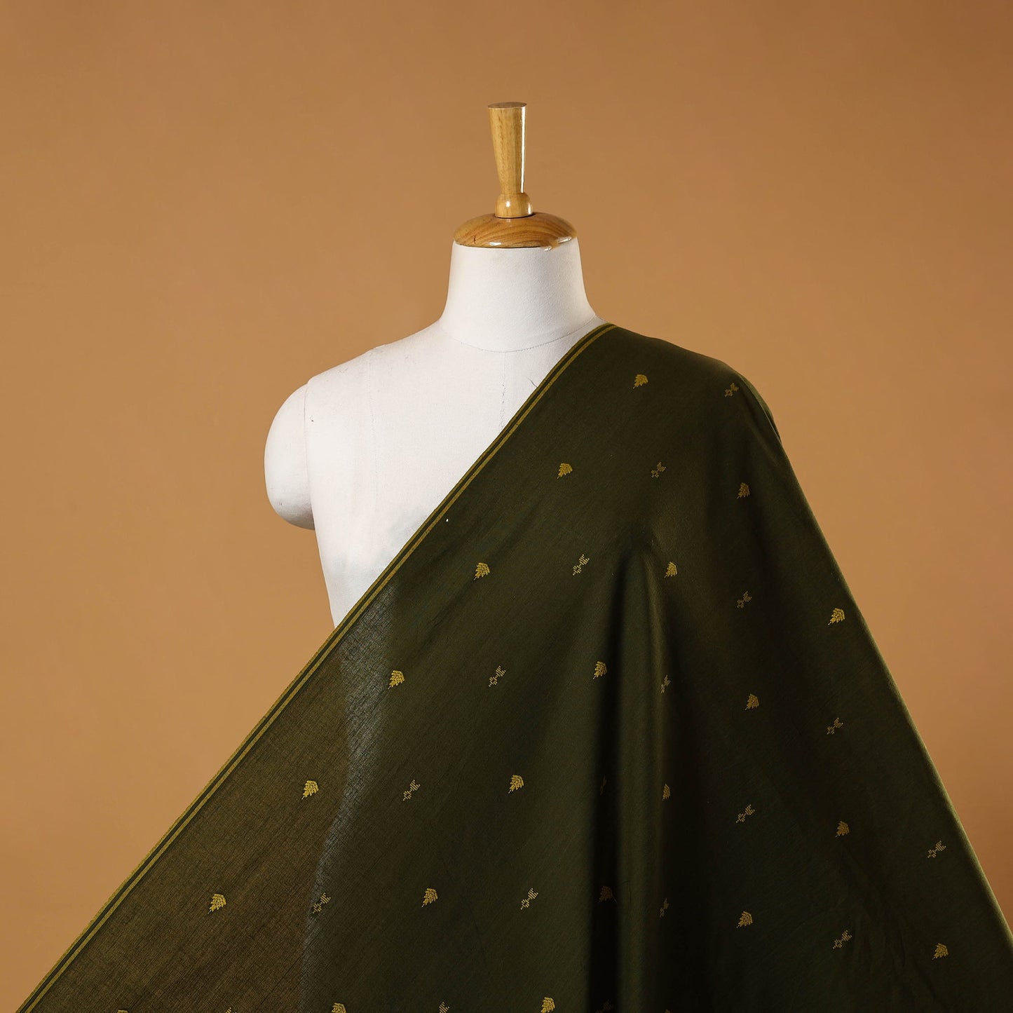 Green - prewashed cotton jacquard fabric 05 - handcrafted